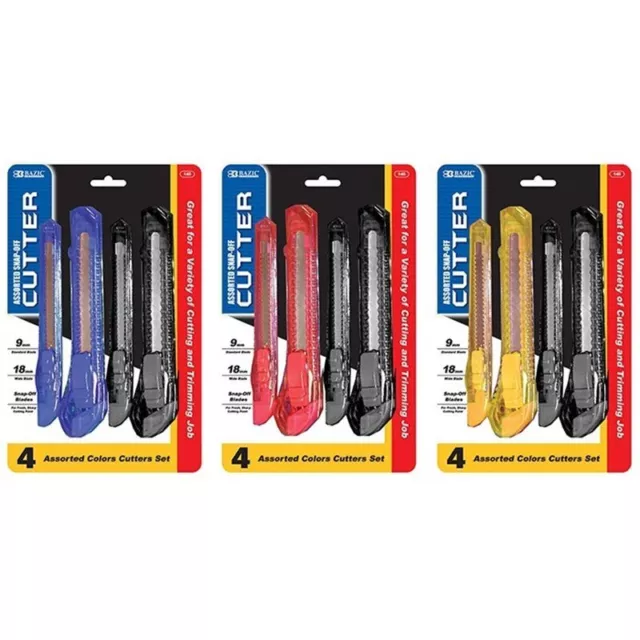 4/PK assorted snap-off cutter knives