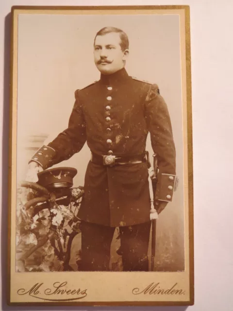 Minden - stehender Soldat in Uniform - Regiment Nr. 15 - Portrait / CDV