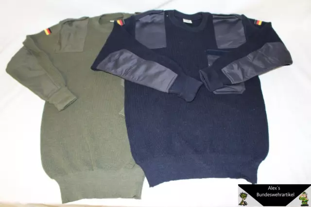 original Bundeswehr Pullover BW Pullover Arbeitspulli Wollpullover Oliv Blau geb