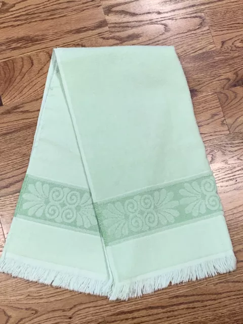 Cannon Santa Cruz Monticello Vintage Bath Towel Sculpted Fringe Lime Green USA