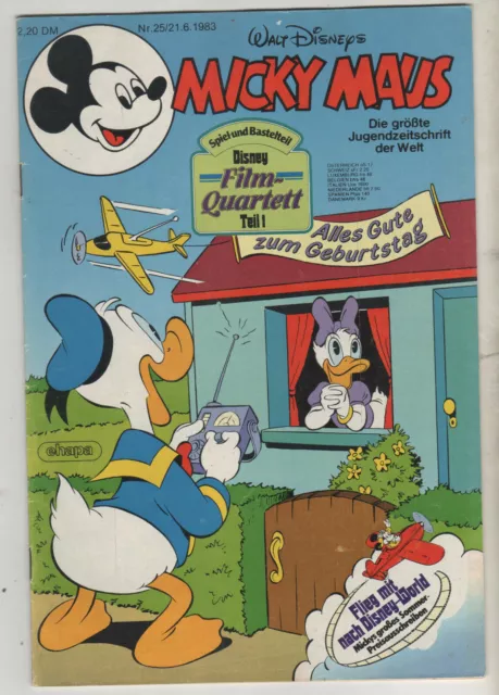 Micky Maus Nummer 25, 1983 Walt Disneys, Ehapa mit Schnipp, Z 1-2 (+)