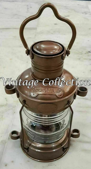 Nautisch Antik Messing Anker Öl Lampe Vintage Maritim Schiff Laterne Boot Licht