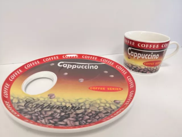 BOMBONIERA MATRIMONIO SET 2 PZ CAPPUCCINO TAZZA caffè CON VASSOIO OFFERTA STOCK 3