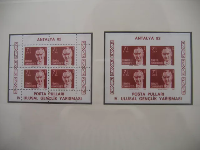 Türkei Türkiye Turkey Turquie / 1982 Mi bloc 22A + 22B / Briefmarken ANTALYA '82