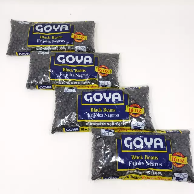 Goya Black Beans 16 Oz Frijoles Negros (4 Packs)