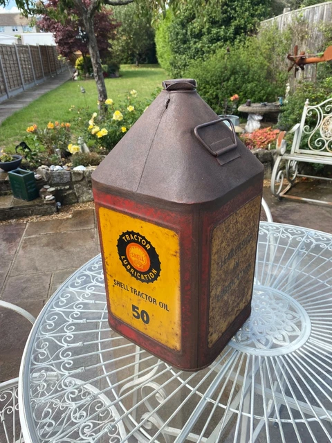RARE 1960S SHELL Tractor Lubrication Pyramid Oil Can £99.48 - PicClick UK