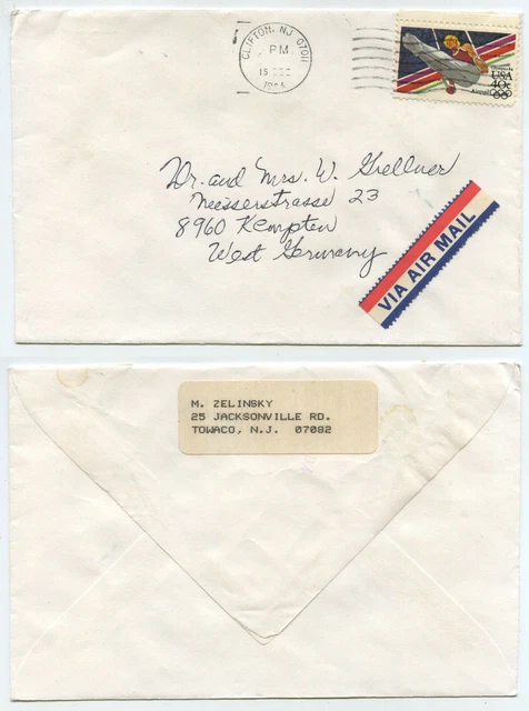 55032 - USA - receipt - Clifton NJ 15.12.1984 to Kempten
