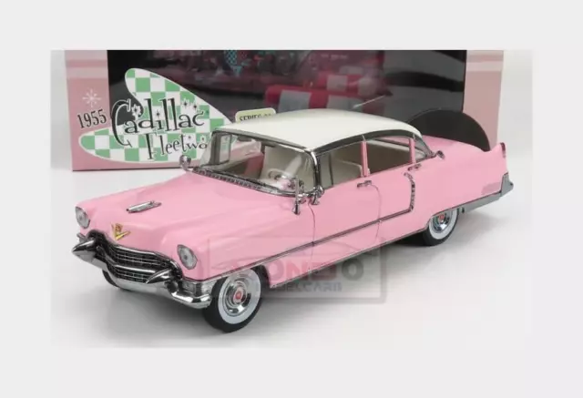 1:18 GREENLIGHT Cadillac Fleetwood Series 60 1955 Pink White GREEN13648 Modellba