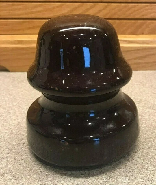 Vintage Brown Glazed Ceramic Porcelain Insulator No Markings