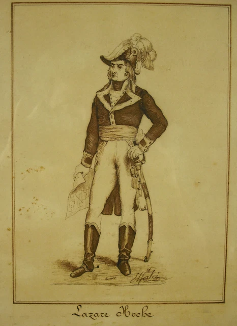 Luis Lazare Hoche General Francés de La Revolución Dibujo Original Aprox. 1800