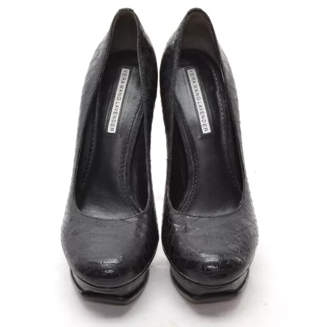 Womens Vera Wang Lavender $350 Zoey Platform Pumps 6.5 M Black Heels Shoes 3