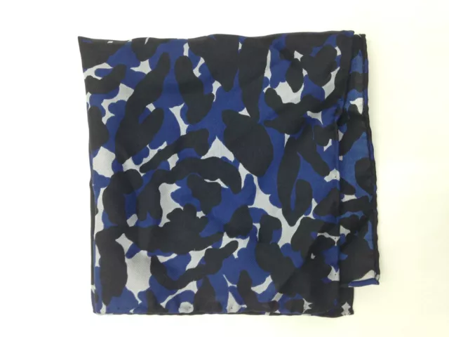 $125 Ryan Seacrest Men'S Black Blue Camo Silk Handkerchief Pocket Square Hanky