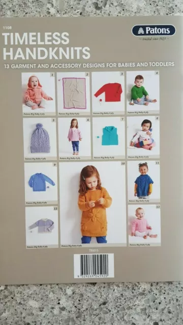 Patons Pattern Book #1108 Timeless Handknits 13 Designs to Knit for Babies Kids 2