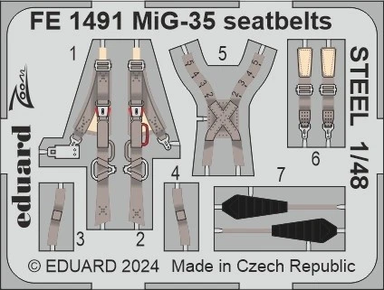Ceintures De Sécurité Eduard 1/48 Pour MiG-17F (Hobby Boss) - Kit Accessoire FE1001, Neuf