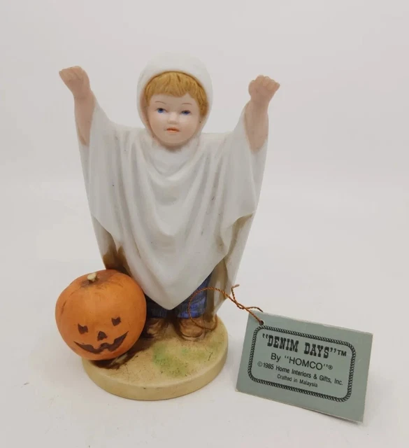 Vtg 1985 HOMCO Denim Days HALLOWEEN Boy Ghost Pumpkin #1516 Original Hang tag