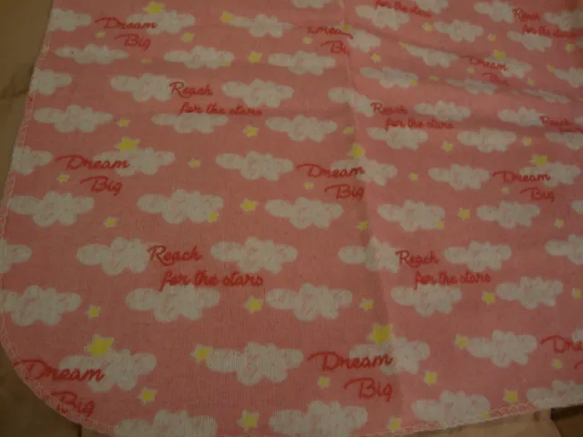 Zak & Zoey Girls Plush Cloud Print Baby Blanket Lightweight Pink 26x26"      264