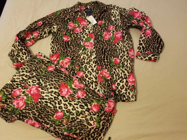WOMENS NICK Nora Pajama Set Sleepwear XL Black Cotton 2XL XXL