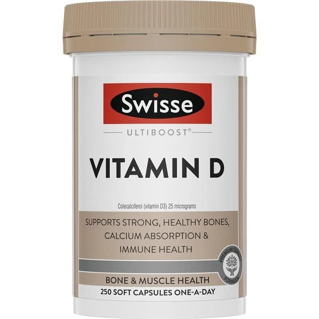 SWISSE VITAMIN D VITAMIN D3 Colecalciferol 25 micrograms Capsules