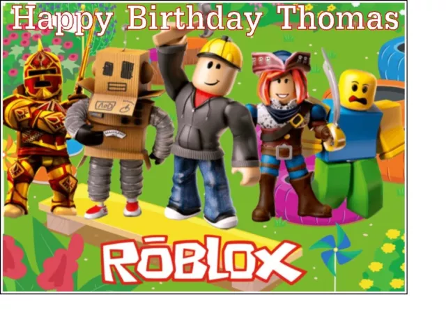 A4  Edible Icing Birthday Cake Topper Personalised Roblox Avatar