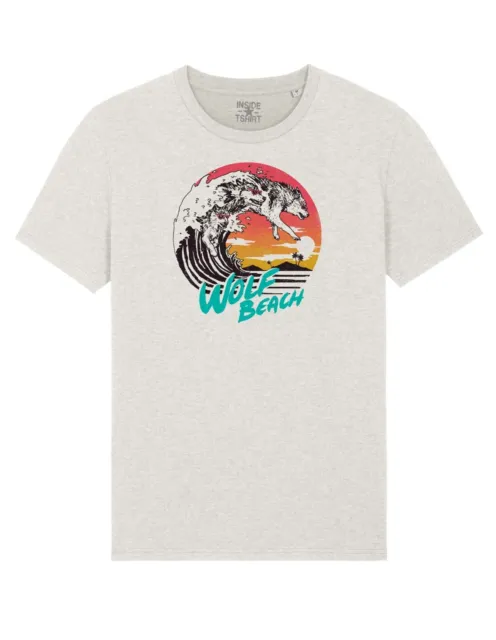 Maglietta Lupi Da Spiaggia La Grande Onda Wolf Beach Hokusai Wave T-Shirt Unisex