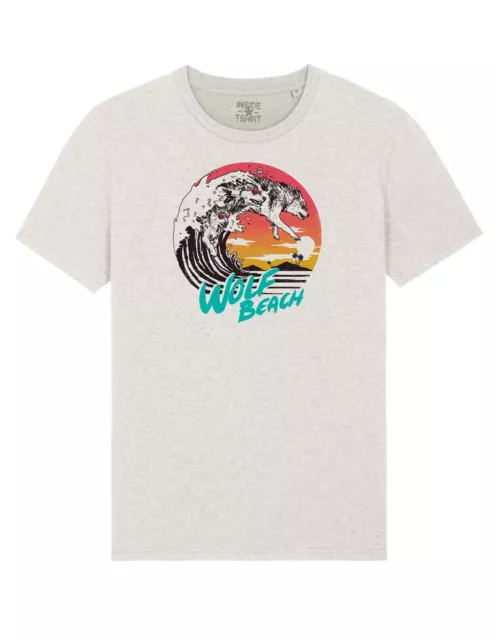 Maglietta Lupi Da Spiaggia La Grande Onda Wolf Beach Hokusai Wave T-Shirt Unisex