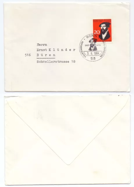 102491 - Mi.Nr. 439 - FDC - Bonn 3.8.1964 - Johannes Calvin