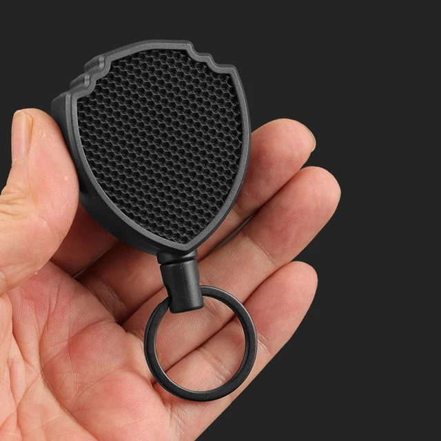 Retractable Key Tool Reel Holder Steel Belt Clip Chain Split Heavy Ring'