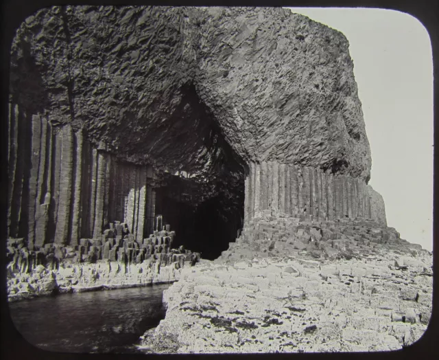 GWW Glas Magic Laterne Rutsche FINGALS CAVE STAFFA C1890 SCHOTTLAND