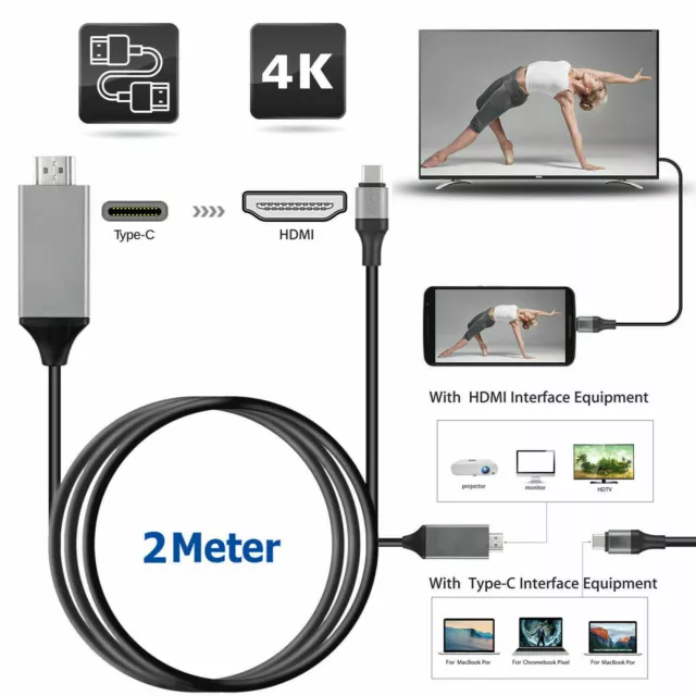 Cavo adattatore USB-C tipo C a 4K HDMI HDTV per Samsung Galaxy S10e S10+ Macbook