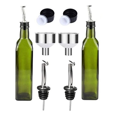 Ampolle per Bottiglie di Olio in Vetro 500ml Senza Gocciolamento Distributore di Olio in Vetro Senza Piombo Yuciya Bottiglia Dispenser per Olio Oliva Contenitore per Olio per Olio Oliva Vegetale 