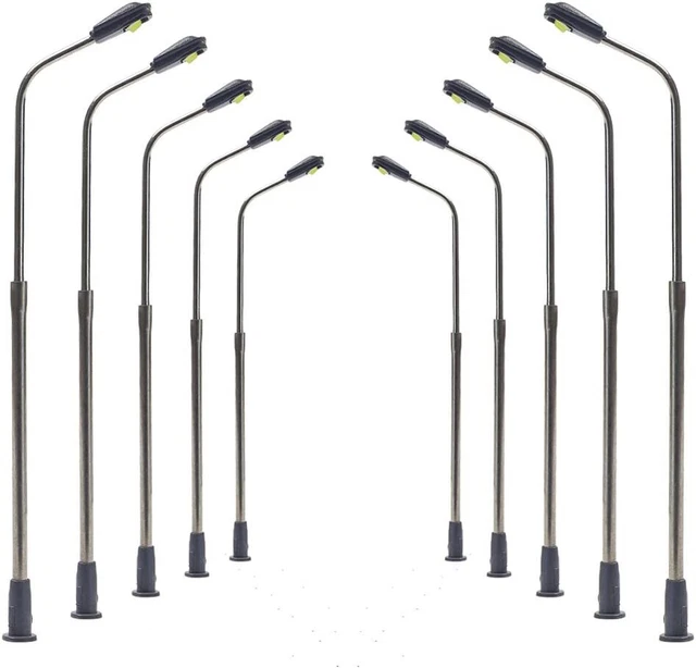 10 Mini Lampadaires D'Ambiance - Éclairage Chaud 2.68 Pouces Pour Maquettes Architecture & Paysages