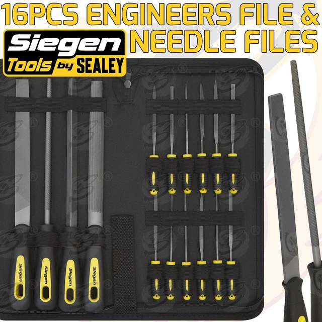 SIEGEN FILE & Needle File Set 16PCS Engineers Files Rasp Precision Flat ...
