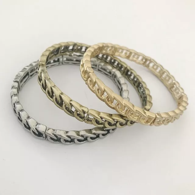 Lia Sophia Antique Gold/Silver/Gold Tone 3 Pcs Lot Bracelet