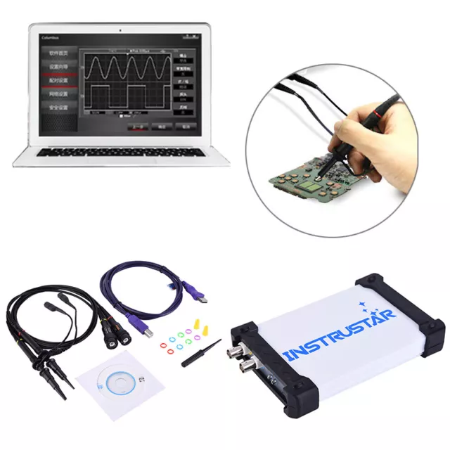 MDSO ISDS205A 2CH 20MHz 48MSas FFT Analyzer Data LoggerPC Based USB Oscilloscope