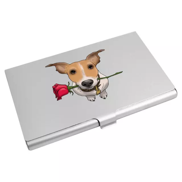 'Valentines Jack Russell' Business Card Holder / Credit Card Wallet (CH00029566)