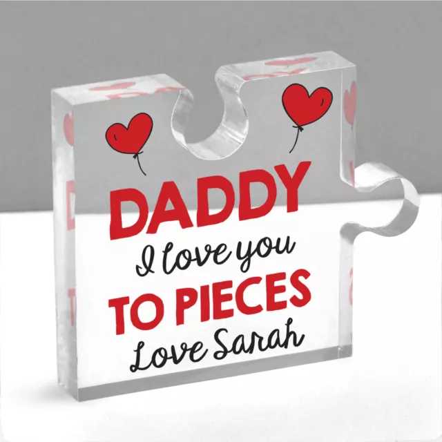 PERSONALISED Daddy I Love You To Pieces Fathers Day Son Daughter Acrylic Puzzle