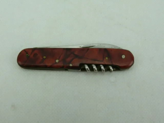 Vintage Tourist POCKET KNIFE with Celluloid Lava Flow Handle #2462