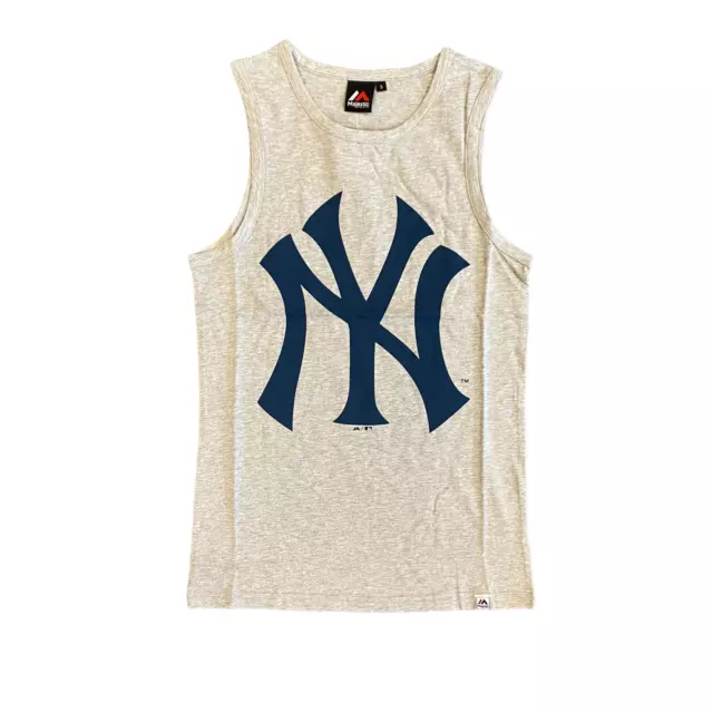 New York Yankees Vest MLB Grey Majestic NOOS Logo Prism Vest - New