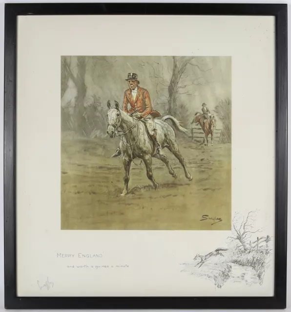 Snaffles, Charles Johnson Payne, 'Merry England', Colour Horse Hunt Print Signed