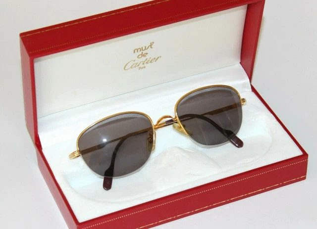 Occhiali da sole vintage Cartier Montaigne - Semi Rimless Collection - anni '90