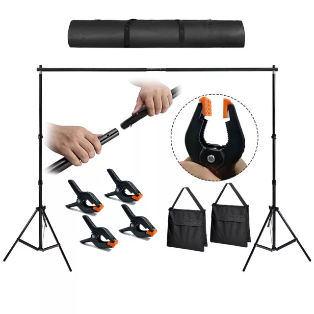 3x2m sistema de fondo de estudio fotográfico juego completo bolsa clips trípode DE