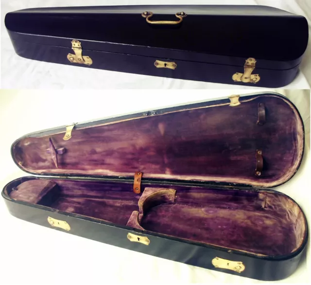 OLD WOODEN GERMAN VIOLIN CASE ANTIQUE RARE COFFIN-CASE バイオリン скрипка 小提琴 r6