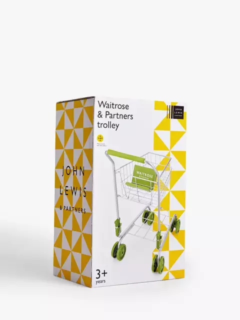 John Lewis Kids Mini Play Pretend Metal Waitrose Shopping Trolley Cart 3+ RRP£28 3