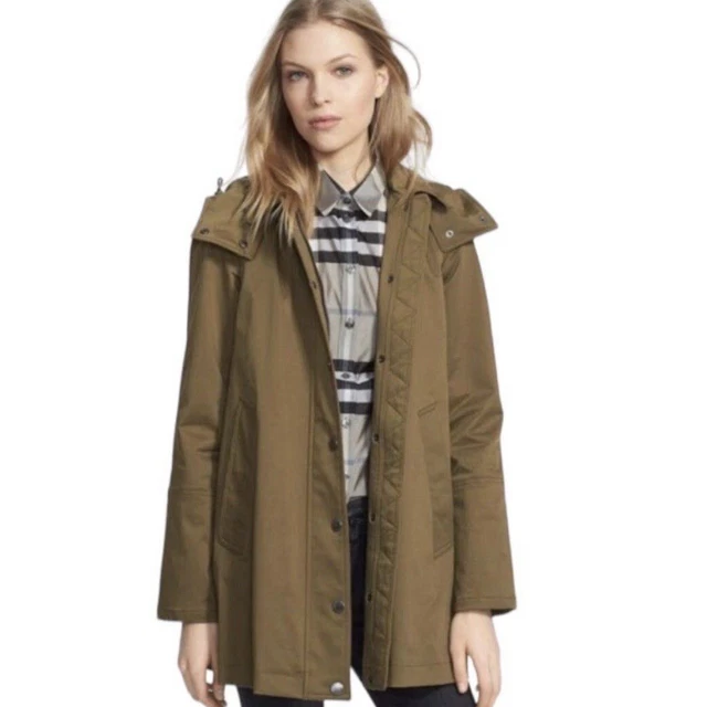 Burberry Bowpark Raincoat With Wool Liner In Dark Khaki