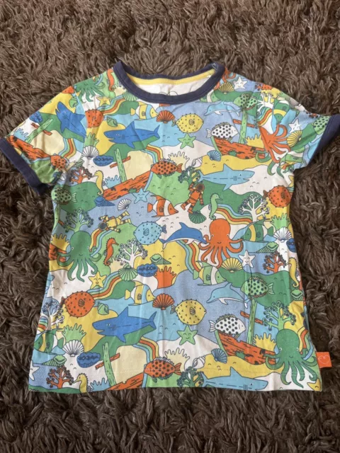 Little Bird Boys Girls Under The Sea Sealife Summer T-shirt Top 5-6 Years