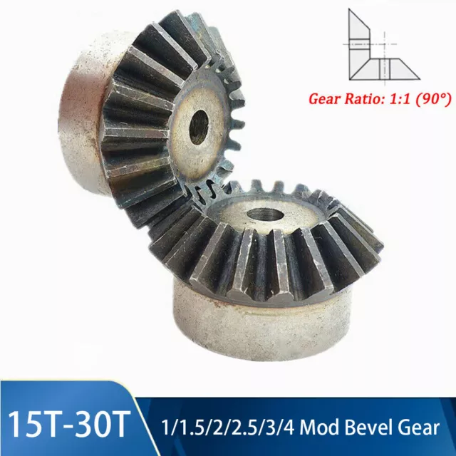 Ingranaggio conico 1/1.5/2/2.5/3/4 modulo C45 acciaio ruota conica 1:1 accoppiamento ruote coniche