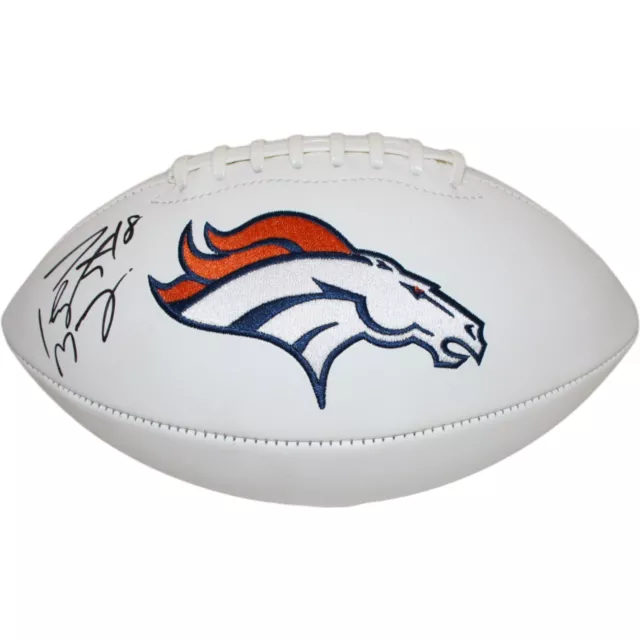 Peyton Manning Autographed Denver Broncos Logo Football Beckett 44010