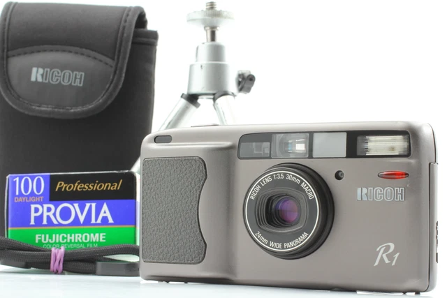 [MINT w/ Case ] LCD OK RICOH R1 Gray 35mm Point & Shoot film Camera from JAPAN