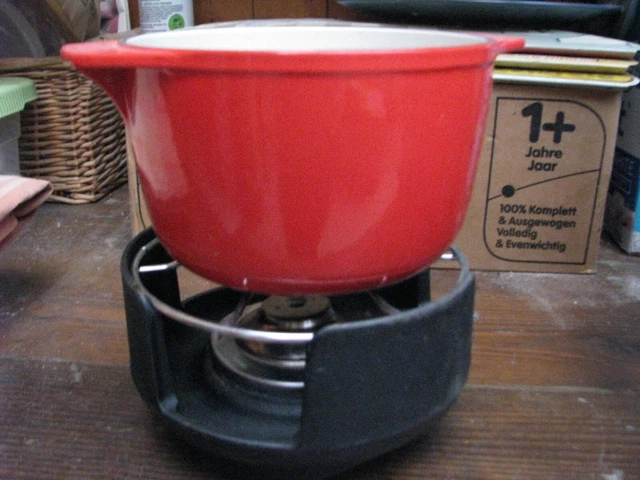 Service à Fondue En Fonte Vintage - Alcool à Brûler - Noir - 0,75L