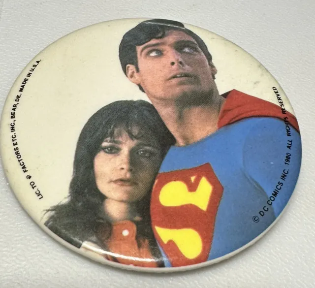 1980 Superman Movie Film Promo Superhero Lois Lane Vintage Pin Pinback Button